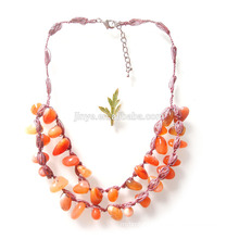 Fashion Crochet 2 Layered Stone Necklace